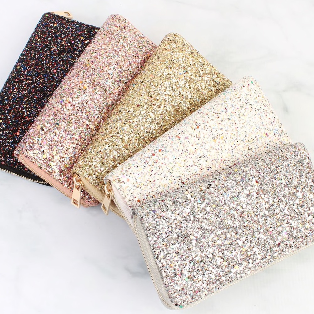 Silver glitter zip around wallet - Picture 7 of 7